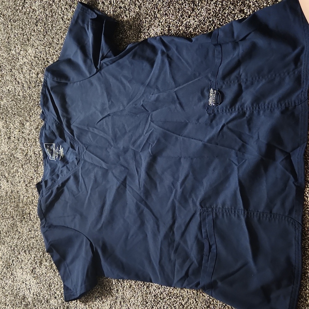 Cherokee scrub top navy large